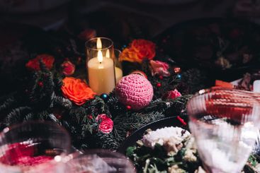 Beautiful table decoration for luxury  event in pink and...