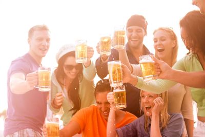 Young People drinking with Beer
