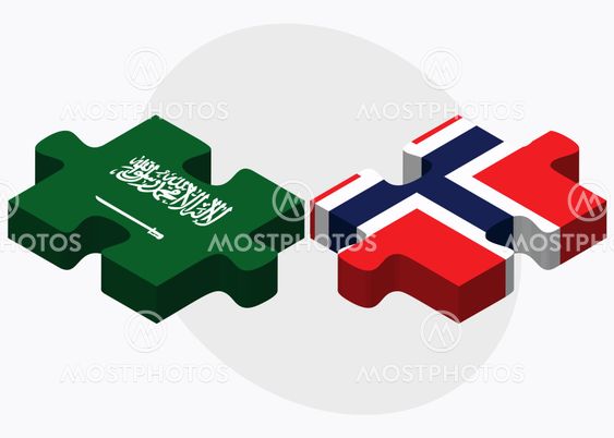 Saudi Arabia and Norway Flags
