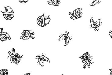 occupational therapist health seamless pattern vector