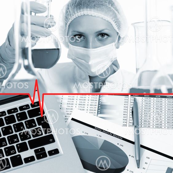 Collage with scientist in laboratory