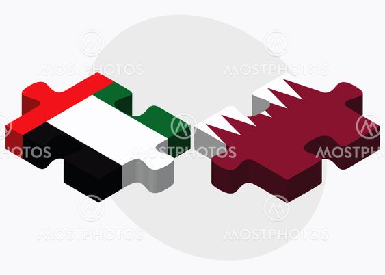United Arab Emirates and Qatar Flags