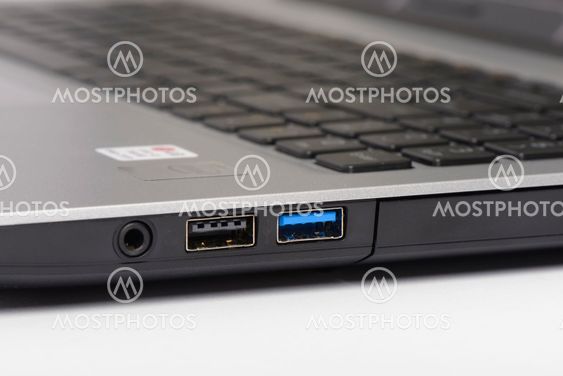 USB 2.0 and 3.0 ports of laptop computer