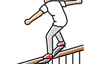 grind skateboard sport color icon vector illustration