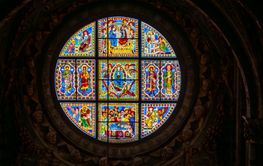 SIENA, ITALY - SEPTEMBER 23, 2023 - Rich ornate window...