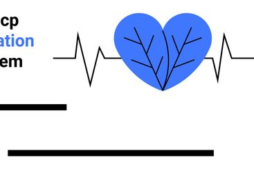 Heartbeat Line Connecting Heart with Branches and Analog...