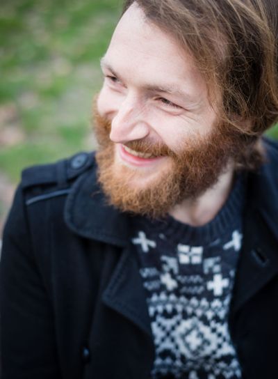 young hipster red bearded man