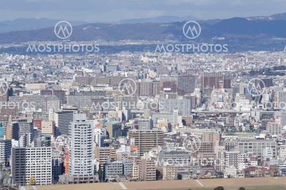 Panorama view of Osaka and Toyonaka