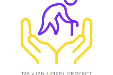 Elder care pixel perfect two color line icon