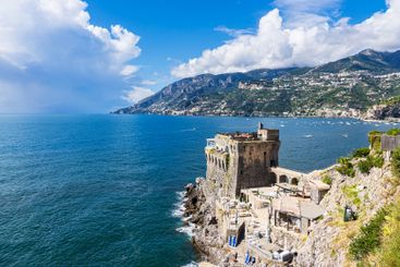 Historical Watch Tower in Maiori on the Amalfi Coast in...