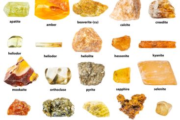 natural yellow minerals with names isolated