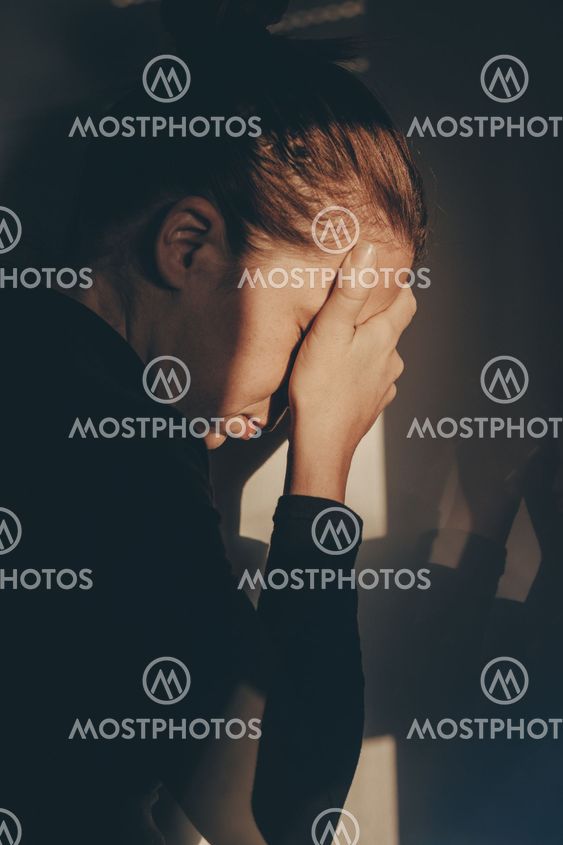 A woman alone and depressed
