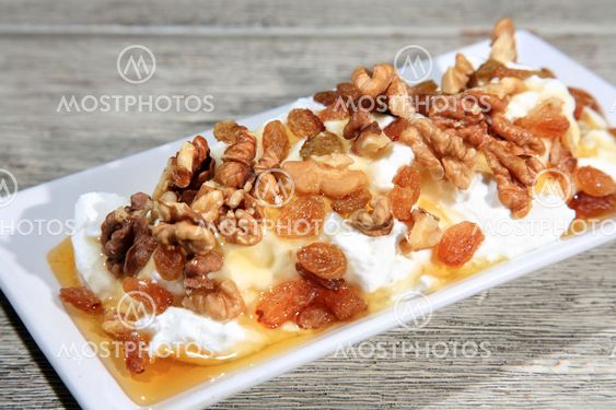 fresh yogurt with honey