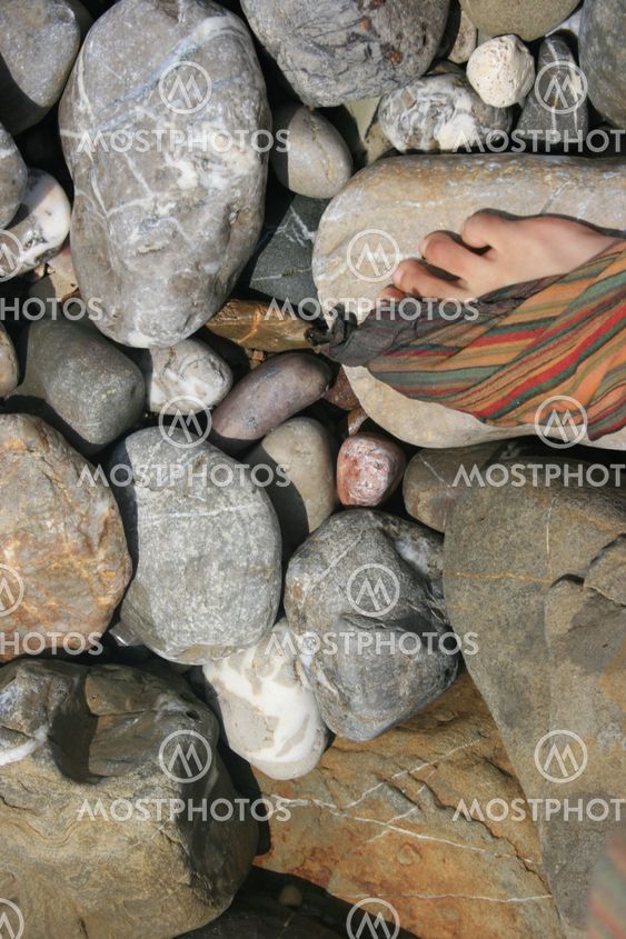 Standing on rocks