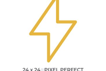 Thunderbolt symbol colorful line ui icon