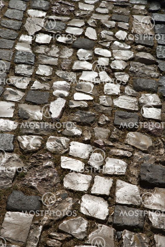Stone inlayed street.