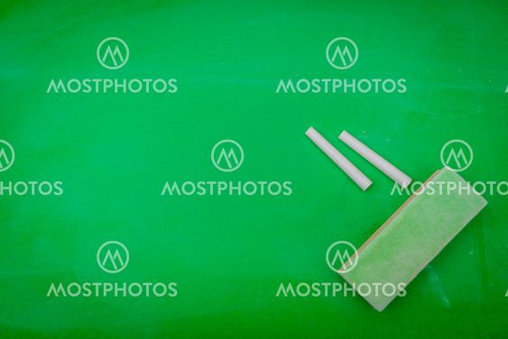 Green blank chalkboard .