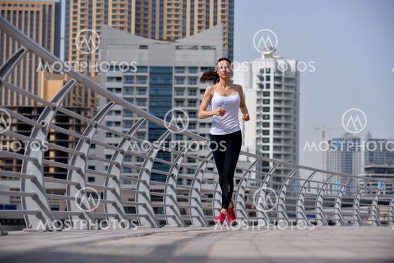 woman jogging at morning