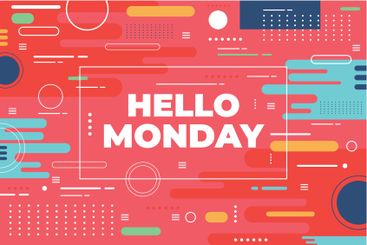 Colorful hello monday background