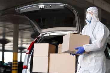 Delivery of essential goods to people, quarantine time