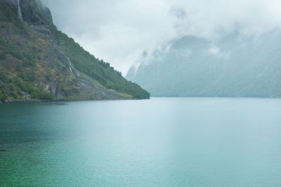 Mountains and fjord Sognefjord in Norway, Scandinavia.