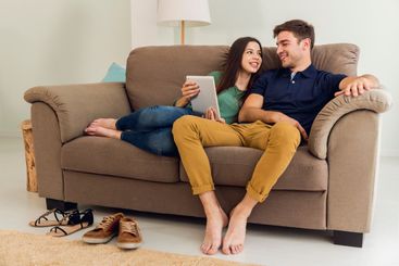 Watching something on a tablet