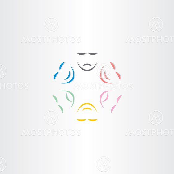 color faces happy and sad mask icon
