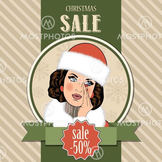 Christmas sale design with sexy Santa girl