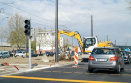 Liebherr excavator working on roadworks