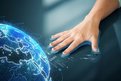 hand on touch screen scanning fingerprints