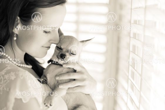 Woman and chihuahua