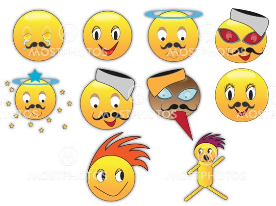 Funny emoticons with different expressions