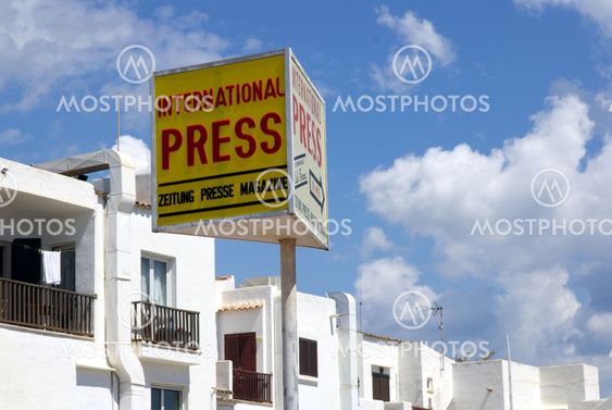 Presseschild auf Mallorca