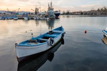 Sunset view of the port of Sozopol, Bulgaria
