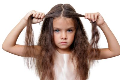 Closeup portrait of pretty little girl