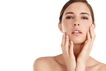 Skincare, woman and portrait for beauty in studio with...