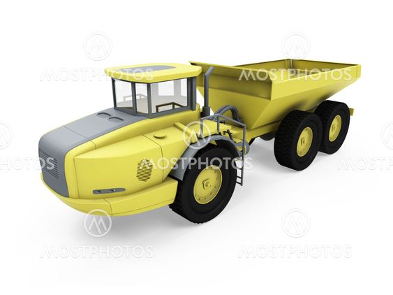 Construction truck isolated view
