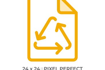 Paper sheet with recycling symbol duotone color ui icon