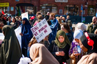 Muslimer protesterar i Malmö