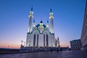 Kul-Sharif Mosque on a September evening. Kazan Kremlin