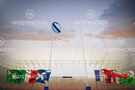 Composite image of rugby ball