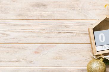 Christmas calendar 1 january. Christmas gift, fir...