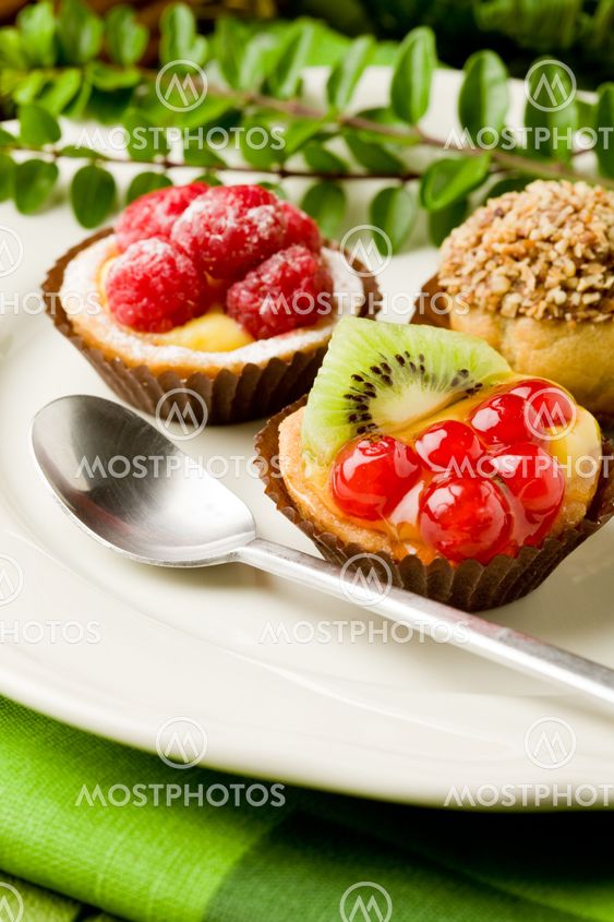 Pastries with fruits