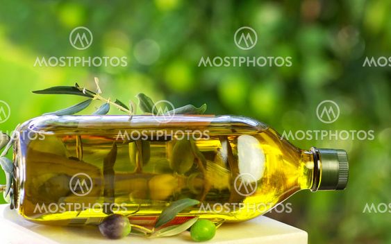 Bottle of extra virgin olive oil