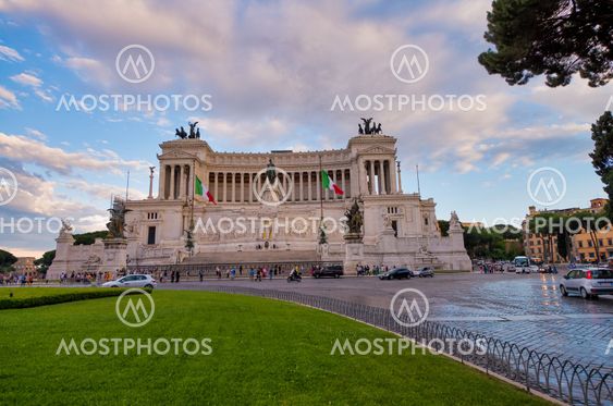 ROME, ITALY - JUNE 2014: Tourists visit Venice Square....
