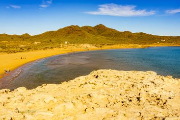 Beach sea shore. Coast in Murcia Spain.