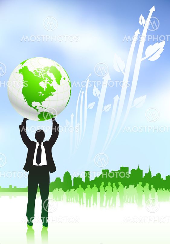 Businessman holding globe nature internet background with new yo