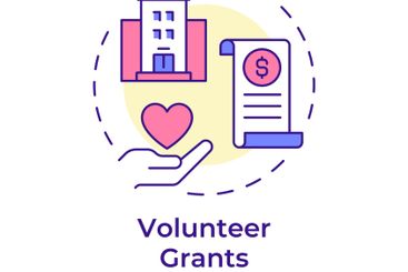 Volunteer grants multi color concept icon