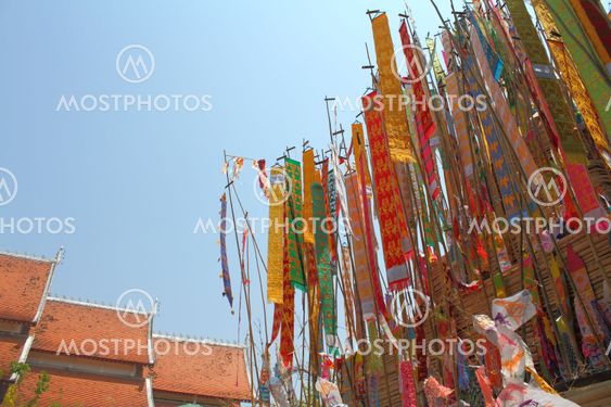 Color paper flag for Buddha worship