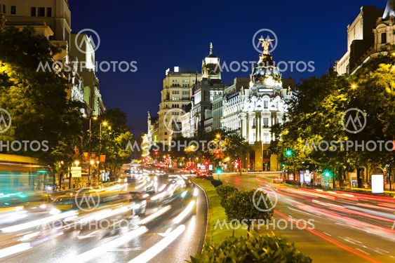 Traffic in night Madrid
